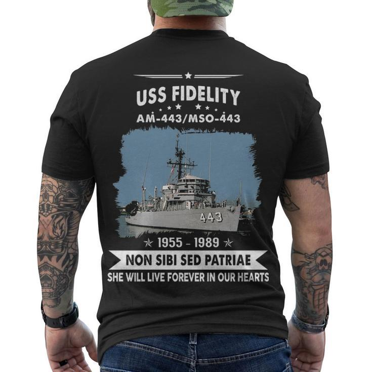 Uss Fidelity Mso  Men's Crewneck Short Sleeve Back Print T-shirt