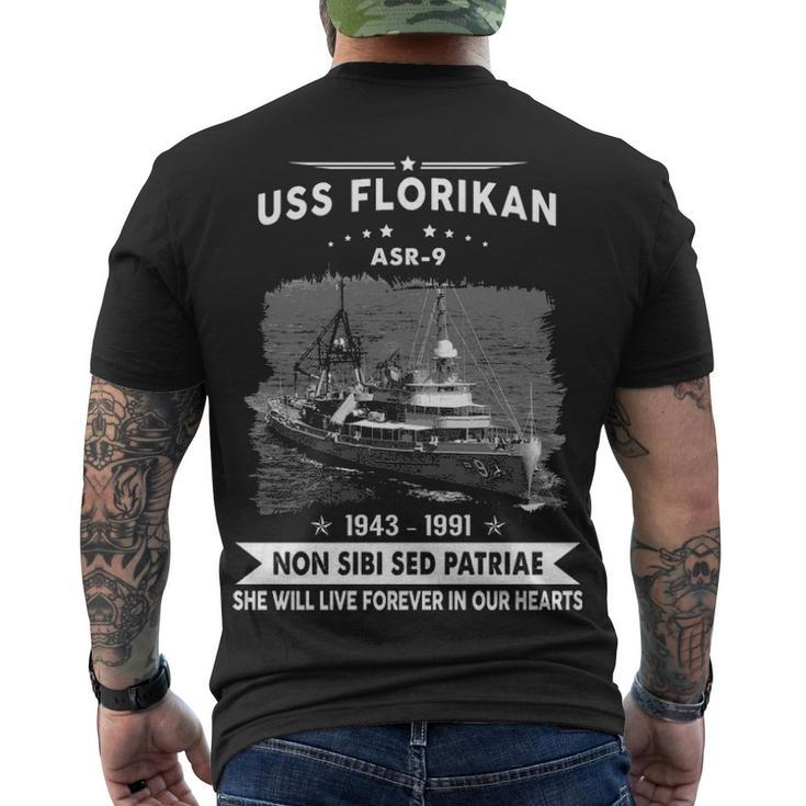 Uss Florikan Asr  Men's Crewneck Short Sleeve Back Print T-shirt