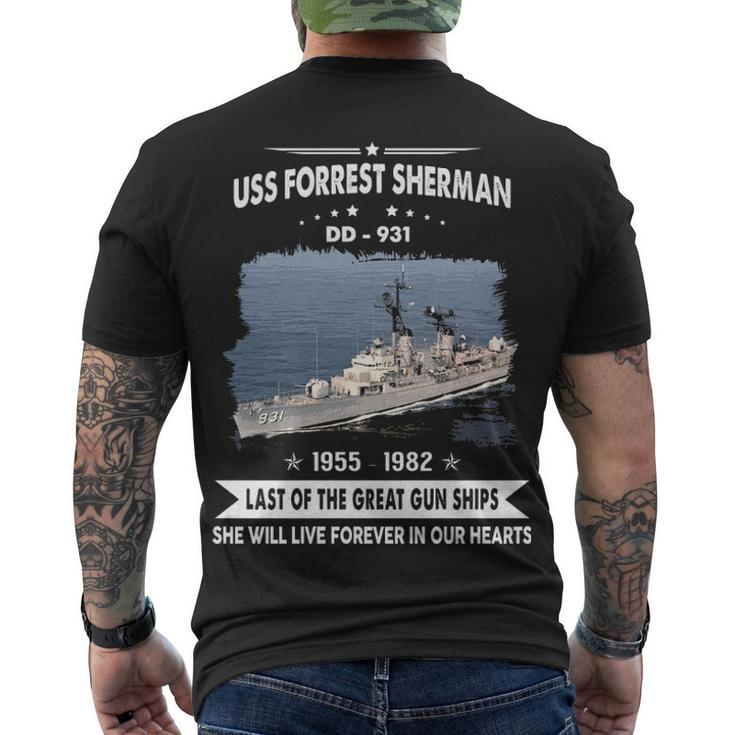 Uss Forrest Sherman Dd  Men's Crewneck Short Sleeve Back Print T-shirt