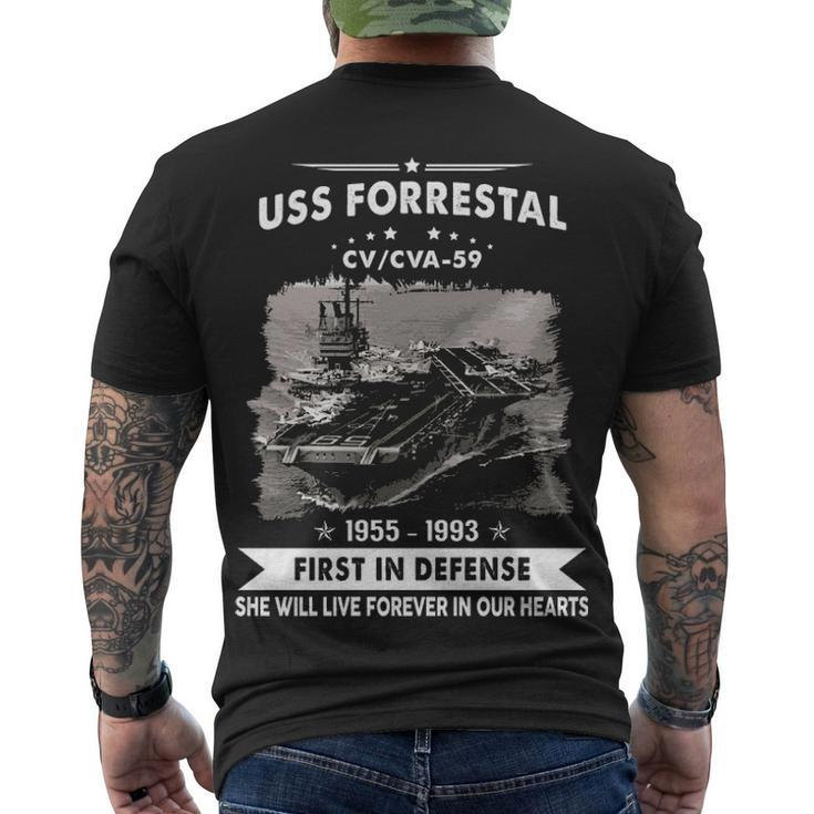 Uss Forrestal Cv 59 Cva  Men's Crewneck Short Sleeve Back Print T-shirt