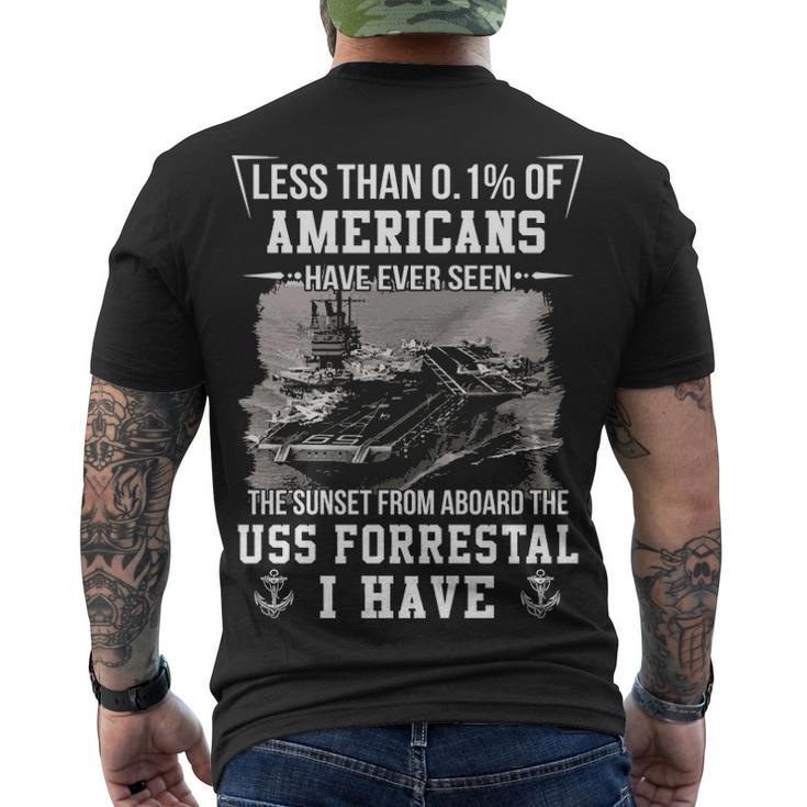 Uss Forrestal Cv 59 Sunset Men's Crewneck Short Sleeve Back Print T-shirt