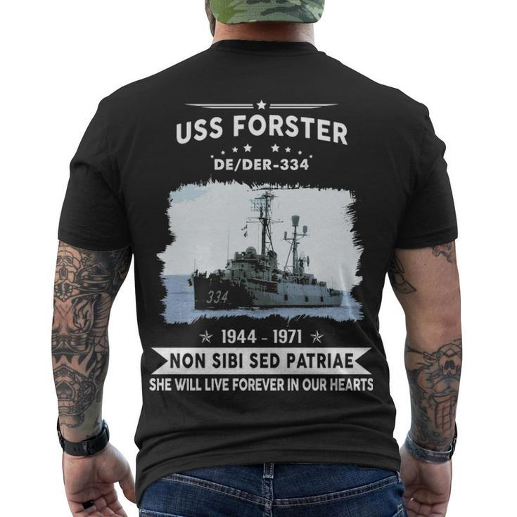 Uss Forster De 334 Der  Men's Crewneck Short Sleeve Back Print T-shirt