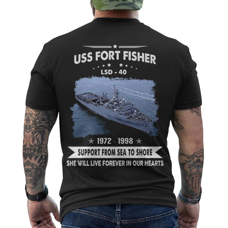 Uss Fort Fisher Lsd  Men's Crewneck Short Sleeve Back Print T-shirt