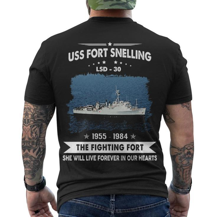 Uss Fort Snelling Lsd  Men's Crewneck Short Sleeve Back Print T-shirt