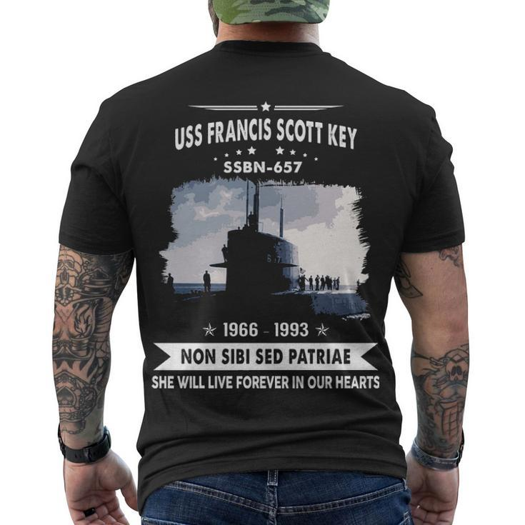 Uss Francis Scott Key Ssbn  Men's Crewneck Short Sleeve Back Print T-shirt