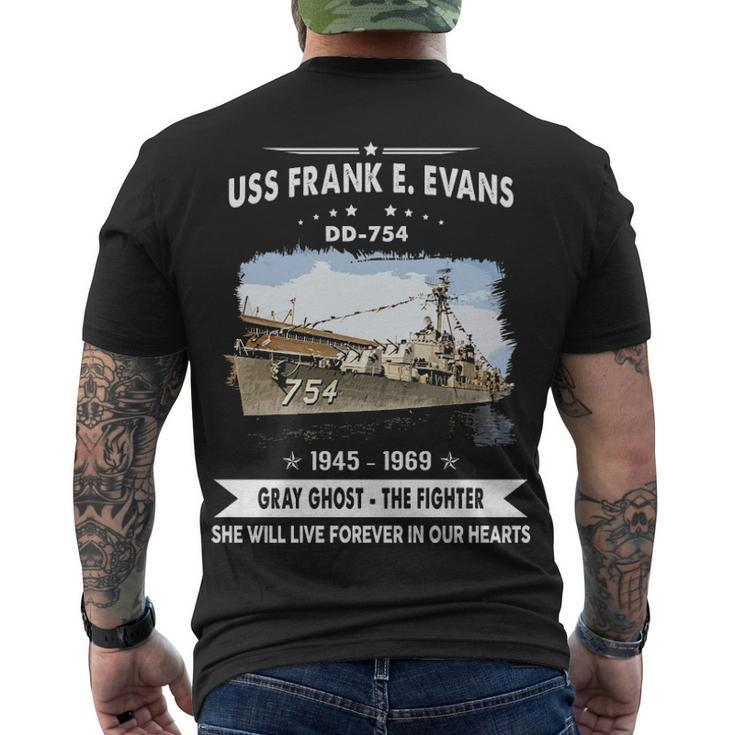 Uss Frank E Evans Dd  Men's Crewneck Short Sleeve Back Print T-shirt