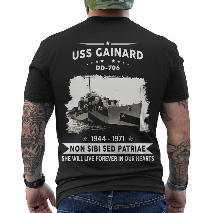 Uss Gainard Dd706 Dd  Men's Crewneck Short Sleeve Back Print T-shirt