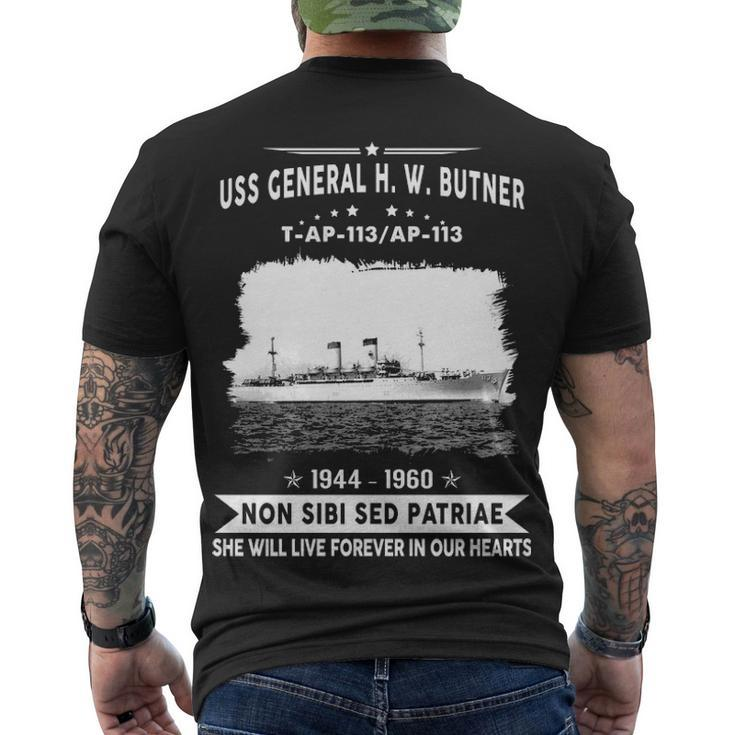 Uss General H W Butner T Ap 113 Ap  Men's Crewneck Short Sleeve Back Print T-shirt
