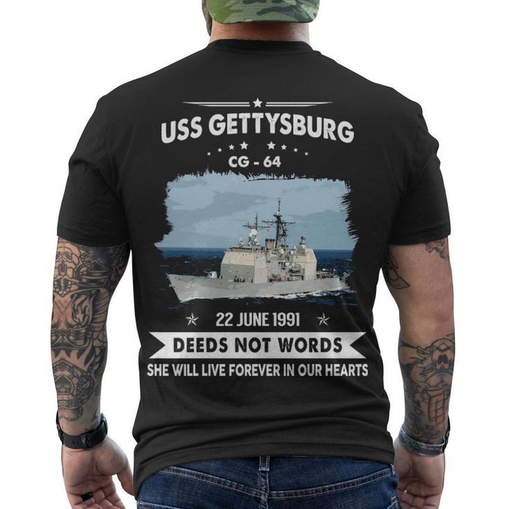 Uss Gettysburg Cg  V2 Men's Crewneck Short Sleeve Back Print T-shirt