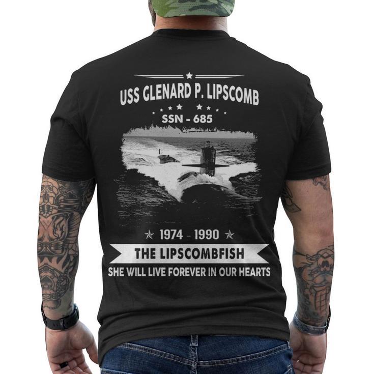 Uss Glenard P Lipscomb Ssn  Men's Crewneck Short Sleeve Back Print T-shirt