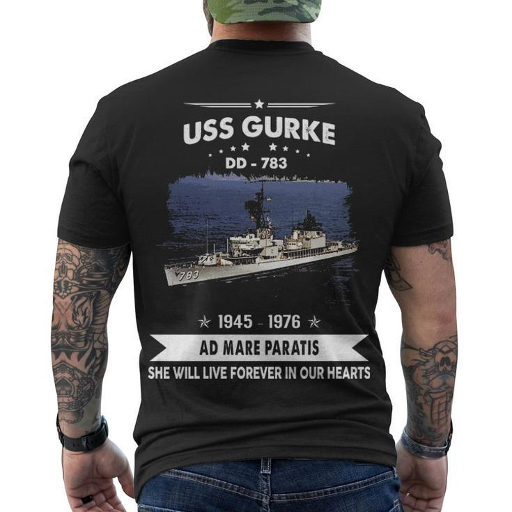 Uss Gurke Dd  V2 Men's Crewneck Short Sleeve Back Print T-shirt