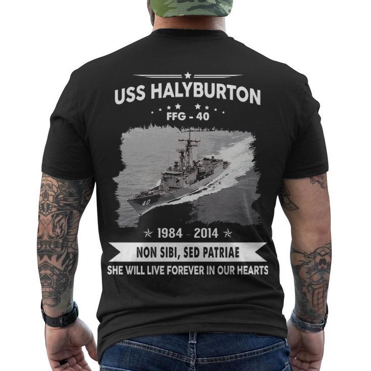 Uss Halyburton Ffg  Men's Crewneck Short Sleeve Back Print T-shirt