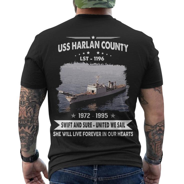 Uss Harlan County Lst  Men's Crewneck Short Sleeve Back Print T-shirt