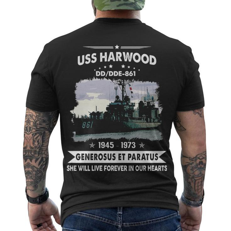 Uss Harwood Dd  Men's Crewneck Short Sleeve Back Print T-shirt