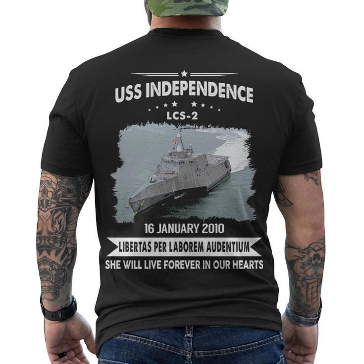 Uss Independence Lcs  Men's Crewneck Short Sleeve Back Print T-shirt