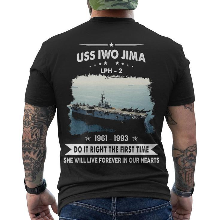 Uss Iwo Jima Lph  V2 Men's Crewneck Short Sleeve Back Print T-shirt