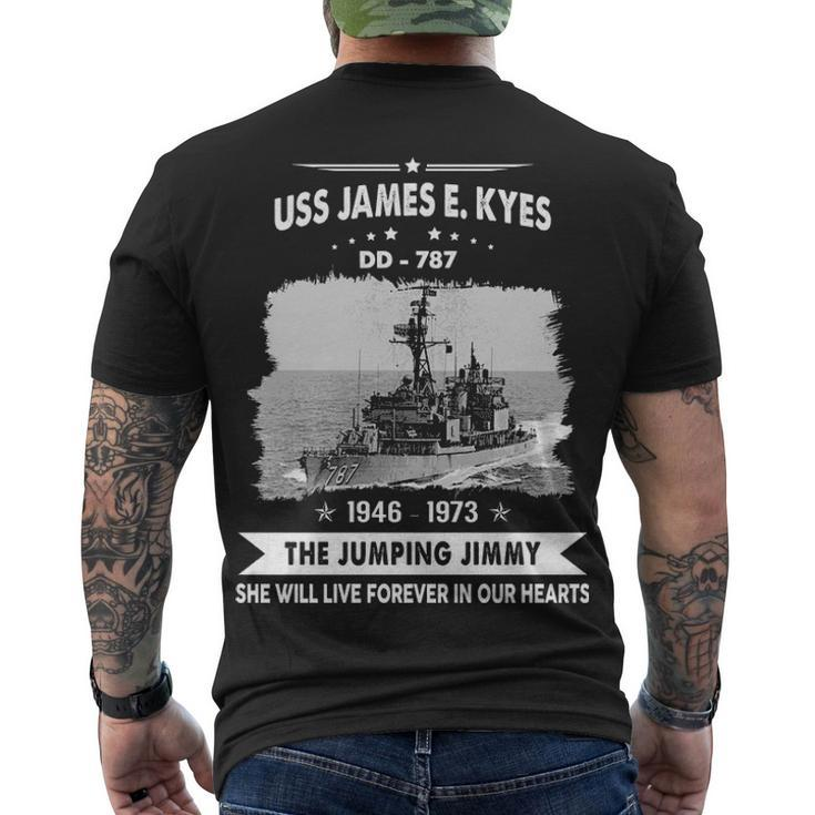 Uss James E Kyes Dd  Men's Crewneck Short Sleeve Back Print T-shirt