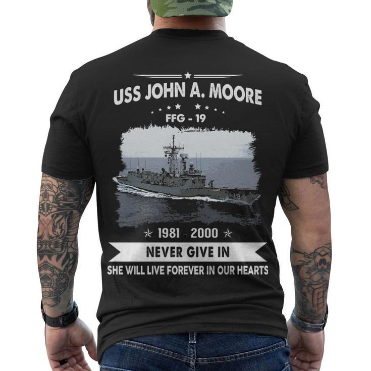 Uss John A Moore Ffg  Men's Crewneck Short Sleeve Back Print T-shirt