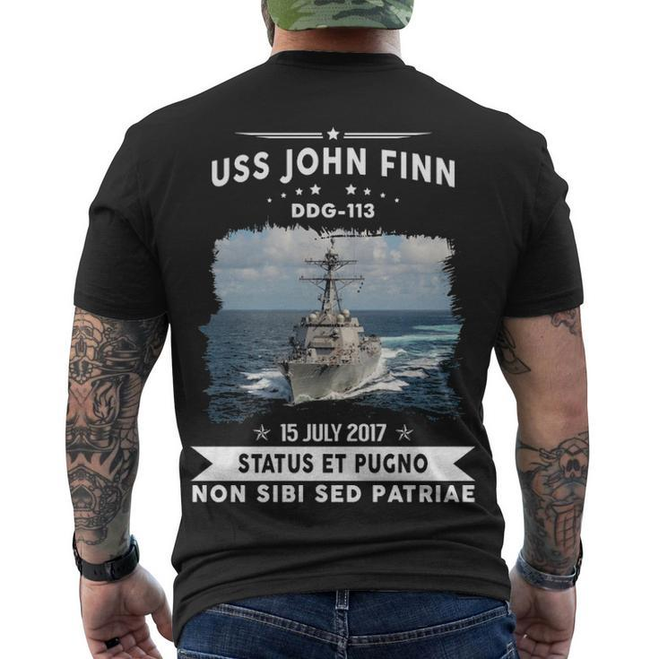 Uss John Finn Ddg  Men's Crewneck Short Sleeve Back Print T-shirt