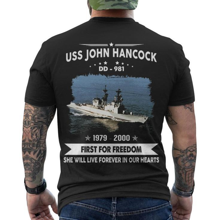Uss John Hancock Dd  Men's Crewneck Short Sleeve Back Print T-shirt