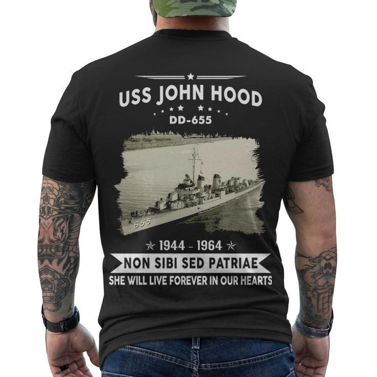 Uss John Hood Dd  Men's Crewneck Short Sleeve Back Print T-shirt