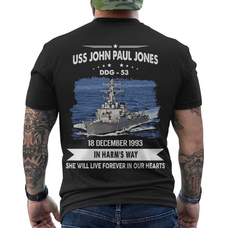 Uss John Paul Jones  Ddg  V2 Men's Crewneck Short Sleeve Back Print T-shirt