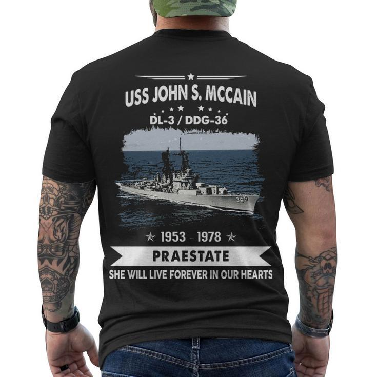 Uss John S Mccain Dl3 Ddg  Men's Crewneck Short Sleeve Back Print T-shirt