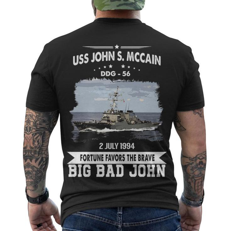 Uss John S Mccain Men's Crewneck Short Sleeve Back Print T-shirt