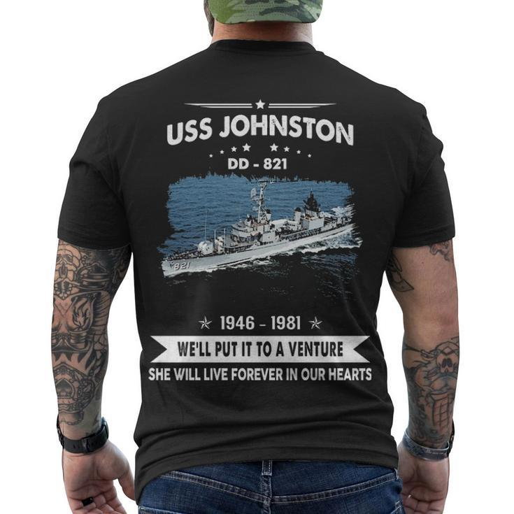 Uss Johnston Dd 821 Front Style Men's Crewneck Short Sleeve Back Print T-shirt