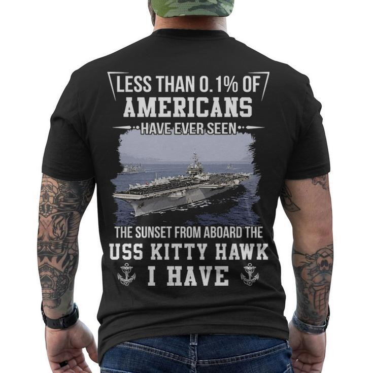 Uss Kitty Hawk Cva Cv 63 Sunset Men's Crewneck Short Sleeve Back Print T-shirt