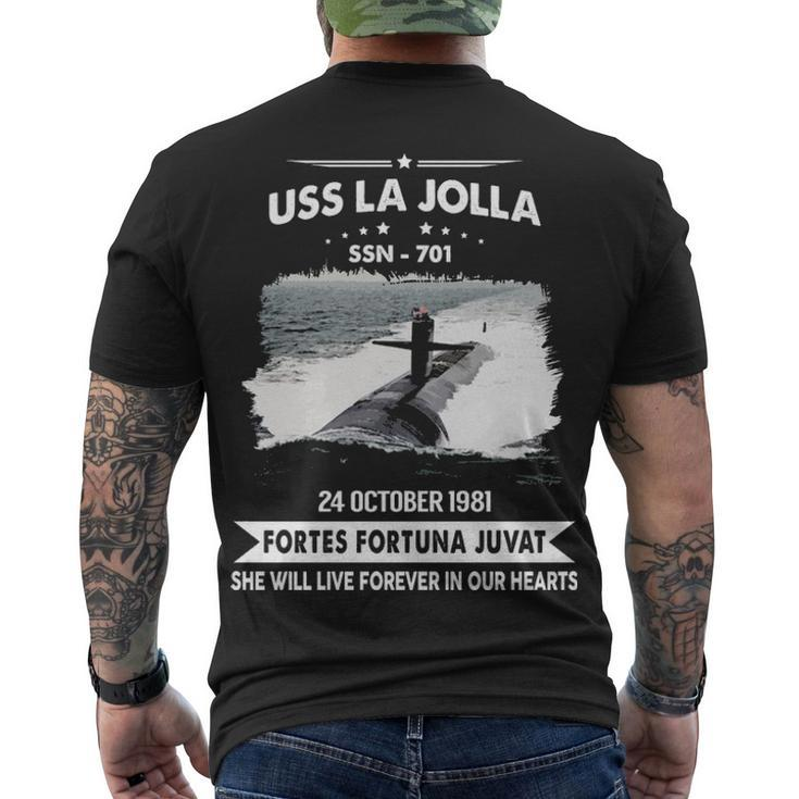 Uss La Jolla Ssn  Men's Crewneck Short Sleeve Back Print T-shirt