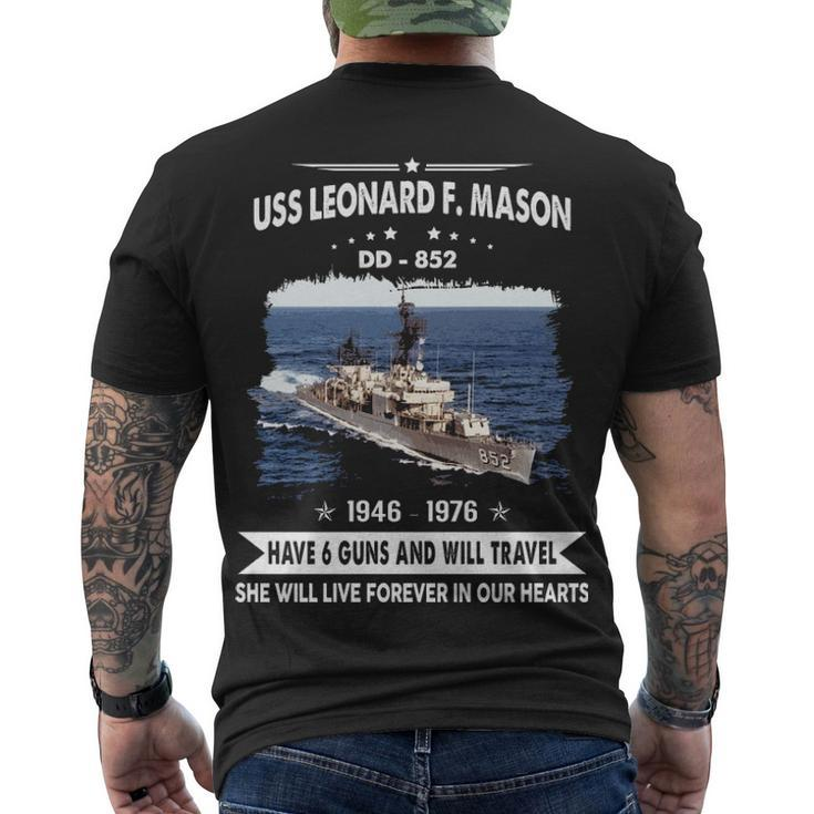 Uss Leonard F Mason Dd  Men's Crewneck Short Sleeve Back Print T-shirt