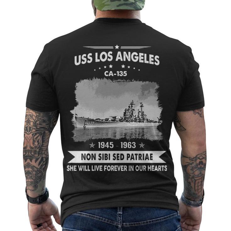 Uss Los Angeles Ca  Men's Crewneck Short Sleeve Back Print T-shirt