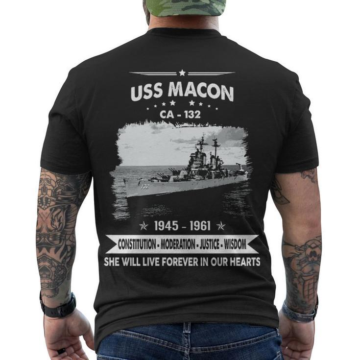 Uss Macon Ca  Men's Crewneck Short Sleeve Back Print T-shirt