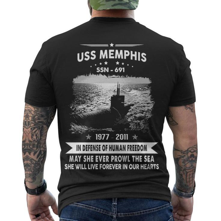 Uss Memphis Ssn  Men's Crewneck Short Sleeve Back Print T-shirt