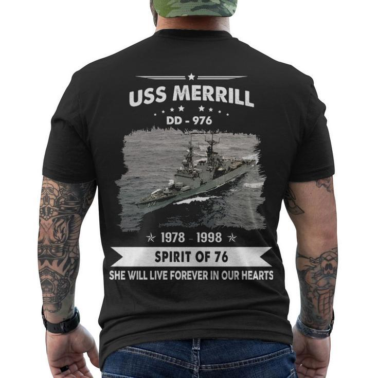 Uss Merrill Dd 976 Dd Men's Crewneck Short Sleeve Back Print T-shirt