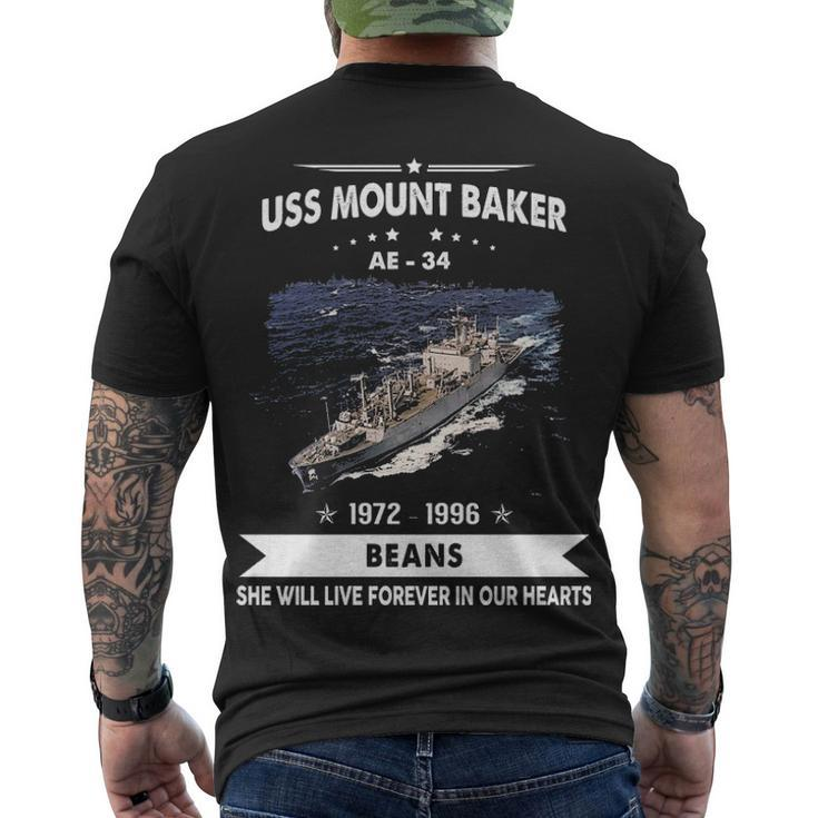 Uss Mount Baker Ae 34 Ae34 Uss Mt Baker Men's Crewneck Short Sleeve Back Print T-shirt