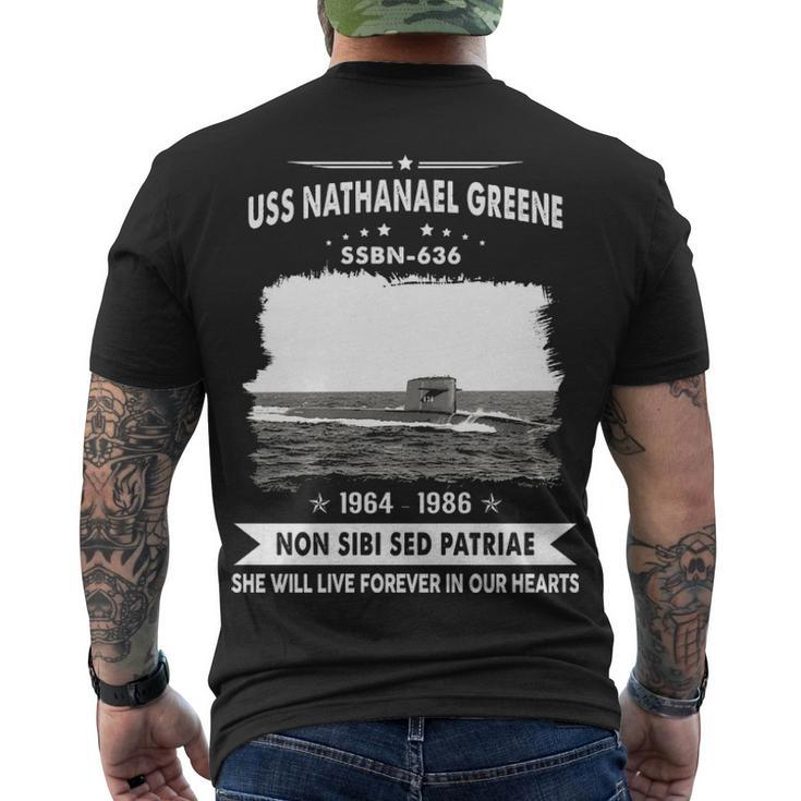 Uss Nathanael Greene Ssbn  Men's Crewneck Short Sleeve Back Print T-shirt