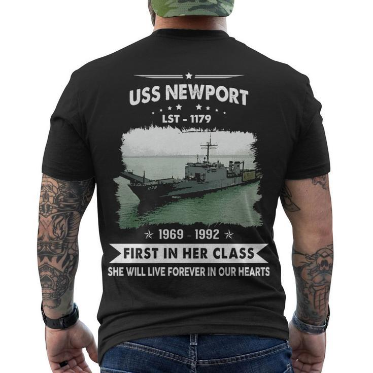 Uss Newport Lst  Men's Crewneck Short Sleeve Back Print T-shirt