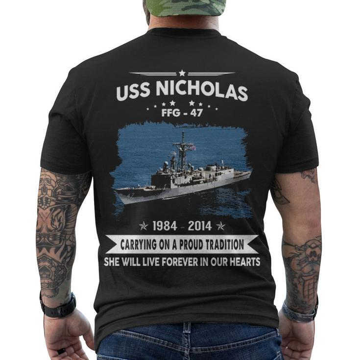 Uss Nicholas Ffg  Men's Crewneck Short Sleeve Back Print T-shirt