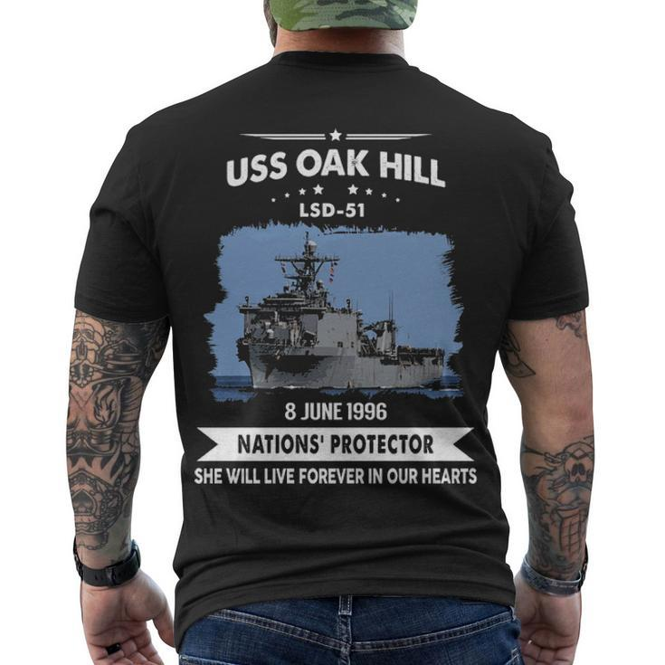Uss Oak Hill Lsd  Men's Crewneck Short Sleeve Back Print T-shirt