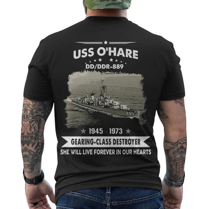 Uss Ohare Dd889 Dd  Men's Crewneck Short Sleeve Back Print T-shirt