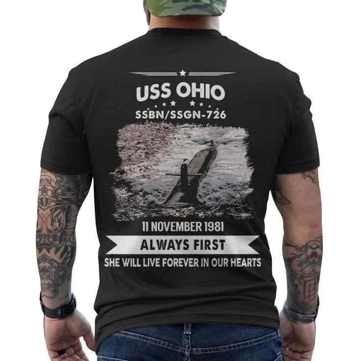Uss Ohio Ssgn  Men's Crewneck Short Sleeve Back Print T-shirt