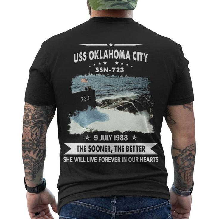 Uss Oklahoma City Ssn  Men's Crewneck Short Sleeve Back Print T-shirt