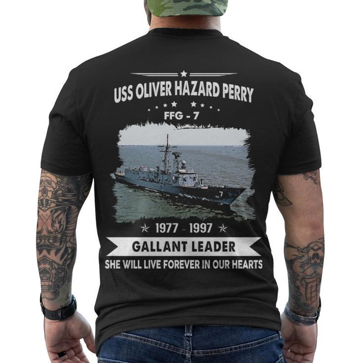 Uss Oliver Hazard Perry Ffg  Men's Crewneck Short Sleeve Back Print T-shirt
