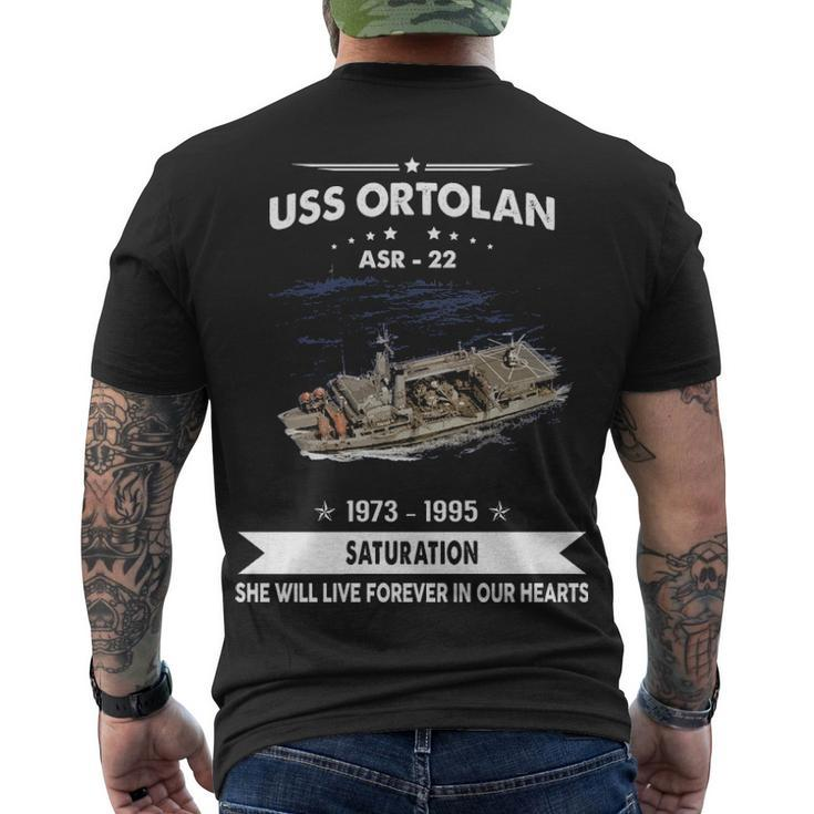 Uss Ortolan Asr  Men's Crewneck Short Sleeve Back Print T-shirt