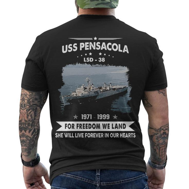 Uss Pensacola Lsd  V2 Men's Crewneck Short Sleeve Back Print T-shirt