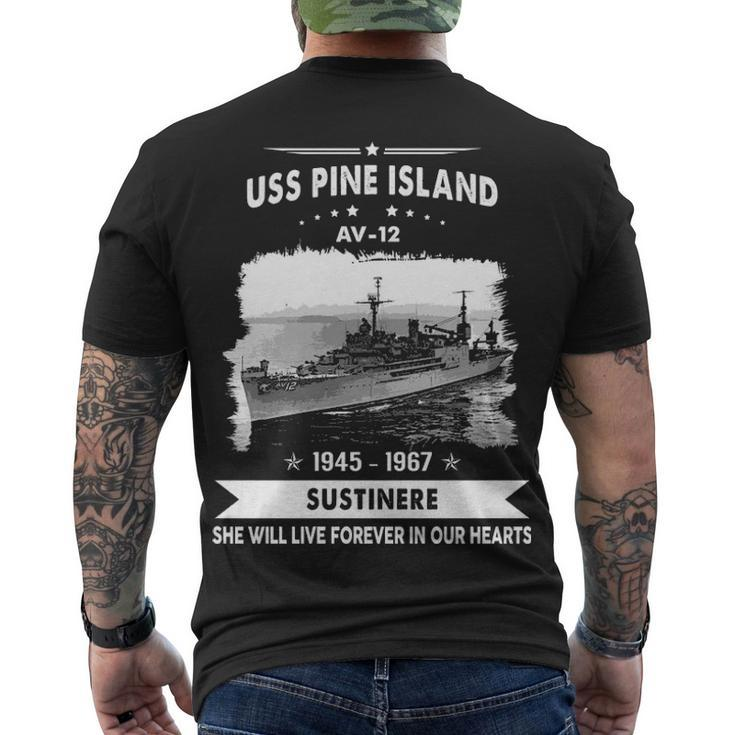 Uss Pine Island Av  Men's Crewneck Short Sleeve Back Print T-shirt