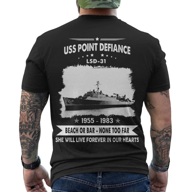 Uss Point Defiance Lsd  Men's Crewneck Short Sleeve Back Print T-shirt