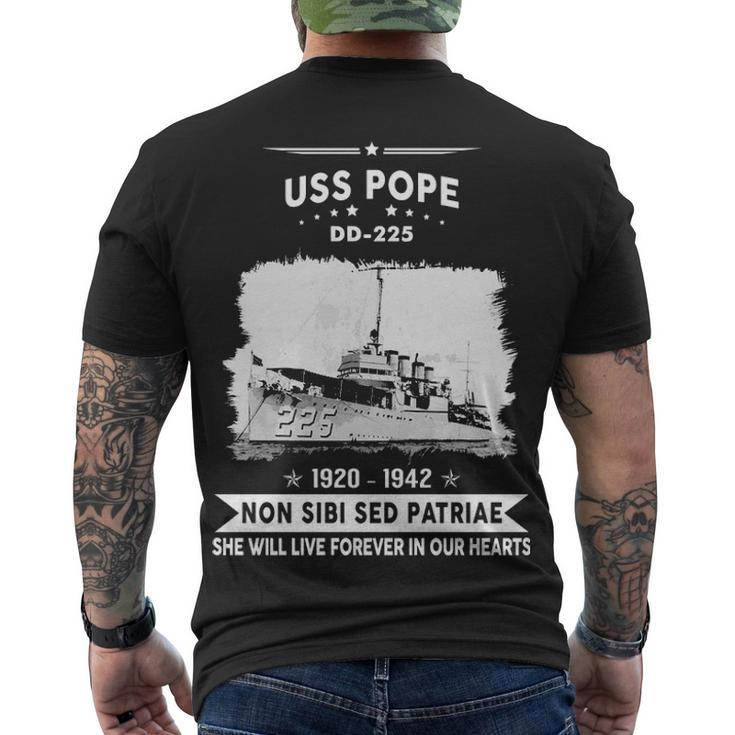 Uss Pope Dd 225 Dd Men's Crewneck Short Sleeve Back Print T-shirt